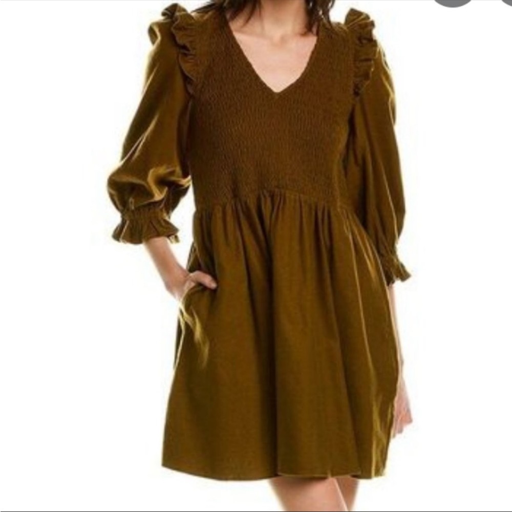 Madewell Lucie Flannel Smocked Dress